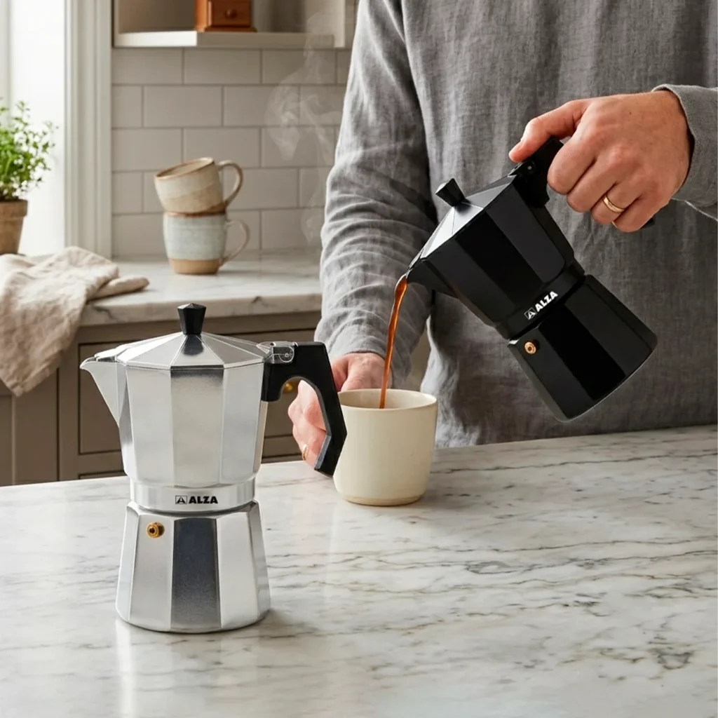Cafetera Italiana Basic - Aluminio, Sistema Moka | Alza