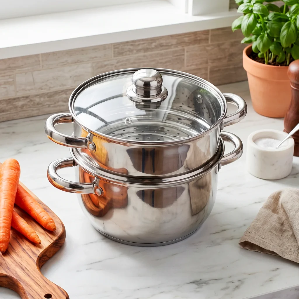 Vaporera SANUX - Acero Inoxidable, Cocina Vertical | Alza