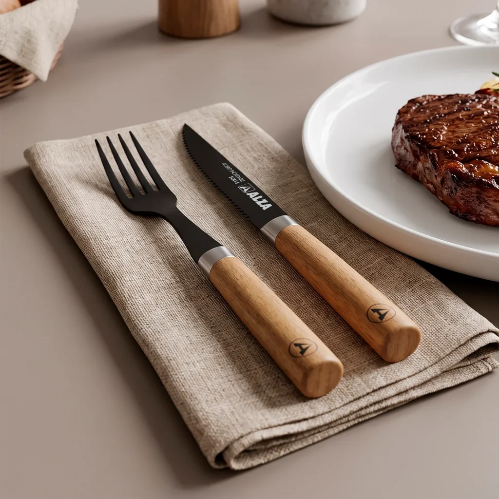 Cuchillo de Carne y Tenedor Bois